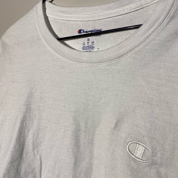 Champion Cropped Long Sleeve White Tee - Picture 1 of 2